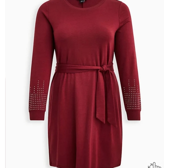 torrid Dresses & Skirts - Torrid Pull Over Mini Dress French Terry Embellish NWT Sizes 1X & 2X